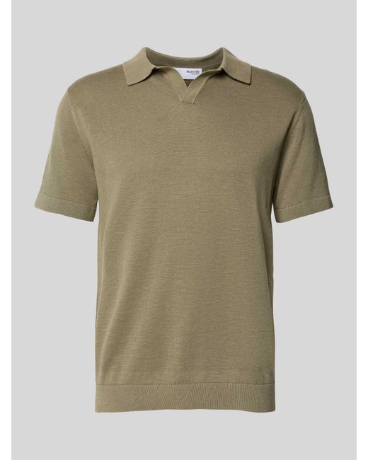SELECTED Poloshirt Met V-Hals, Model 'Mattis' in het Green voor heren