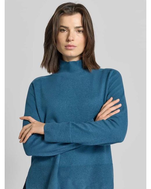 Tom Tailor Blue Regular Fit Rollkragenpullover aus Baumwoll-Kaschmir-Mix