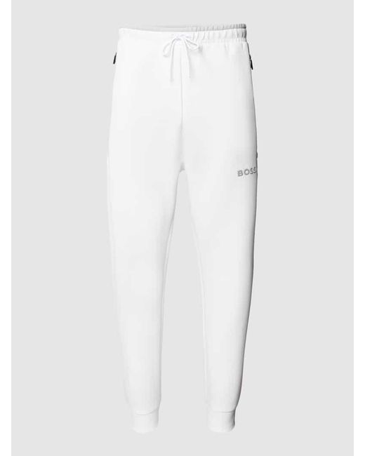 Boss Sweatpants mit elastischem Bund Modell 'Hadiko' in White für Herren