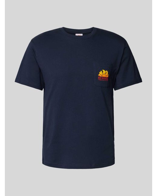Sundek T-shirt Met Borstzak in het Blue voor heren