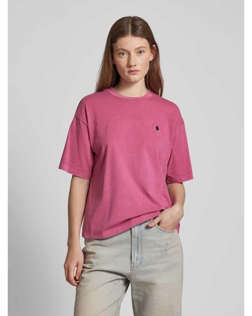 Carhartt Pink Oversized T-Shirt mit Label-Patch Modell 'NELSON'
