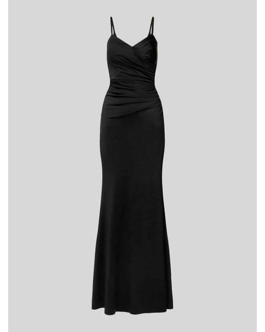 TROYDEN COLLECTION Avondjurk Met Plooien Opzij in het Black