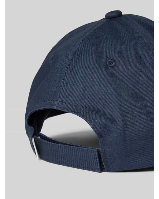 Knowledge Cotton Basecap mit Motiv-Stitching in Blue für Herren
