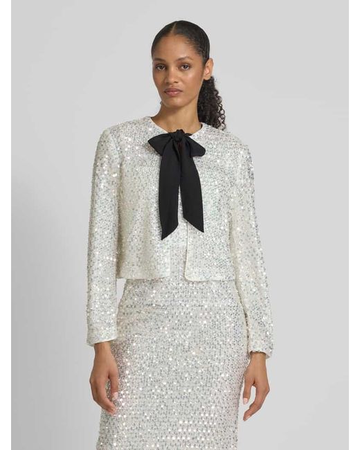 Marc Cain Gray Regular Fit Blazer mit Pailletten und Schluppe