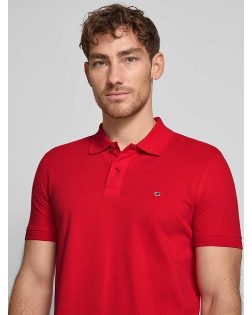 Christian Berg Men Poloshirt Met Labelstitching in het Red voor heren