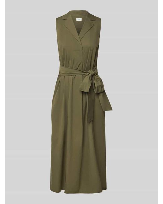 ROBE LÉGÈRE Green Midikleid mit Reverskragen