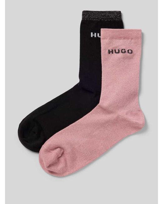 HUGO Pink Socken aus Baumwoll-Mix im 2er-Pack Modell 'SHINY'
