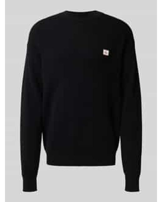 Calvin Klein Gebreide Pullover Met Labelpatch in het Black voor heren