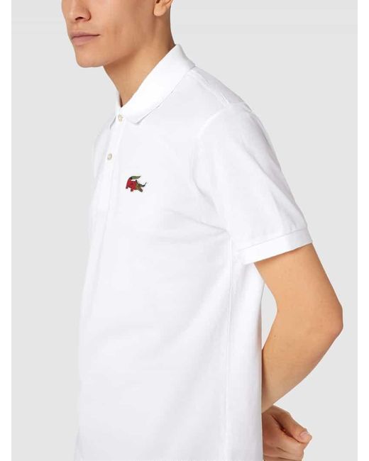 Lacoste X Netflix Poloshirt mit Label-Patch in White für Herren