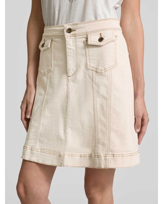 Mos Mosh Jeansrok Met Klepzakken in het Natural