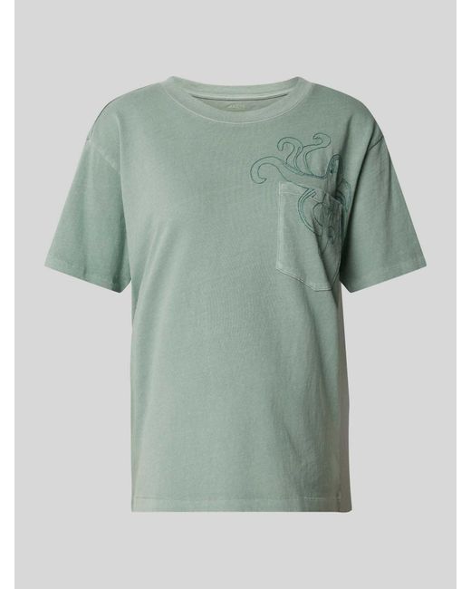 Jake*s Green T-Shirt mit Motiv-Stitching