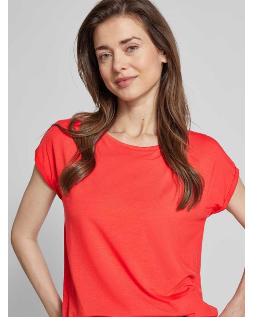 Vero Moda T-shirt Van Een Mix Van Lyocell En Elastaan in het Red