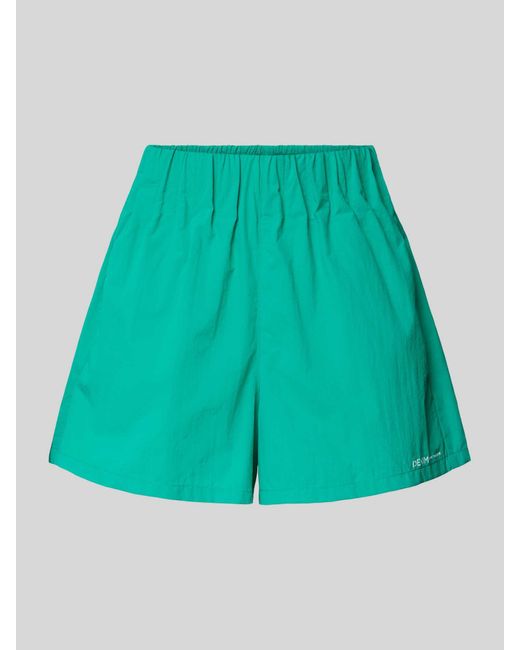 Tom Tailor Green High Waist Shorts mit Label-Print
