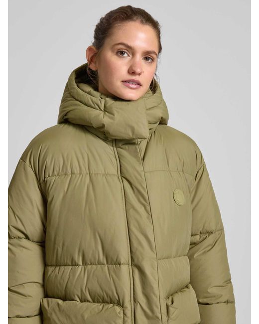 HUGO Gewatteerde Lange Jas Met Labelpatch, Model 'Flavia' in het Green