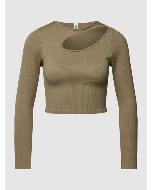 ONLY Green Cropped Longsleeve mit Cut Out Modell 'GWEN'