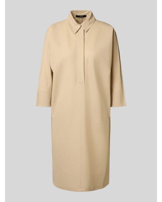 someday. Midi-jurk Met Platte Kraag in het Natural