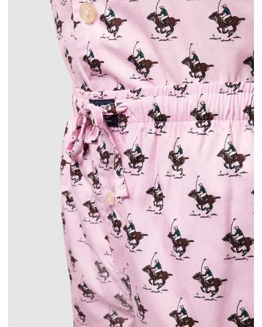 Polo Ralph Lauren Pyjama Met All-over Logomotief in het Pink voor heren
