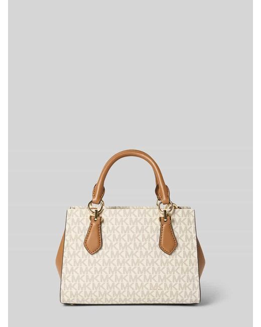 MICHAEL Michael Kors Natural Shoulder Bag mit Allover-Logo-Print Modell 'Marilyn'