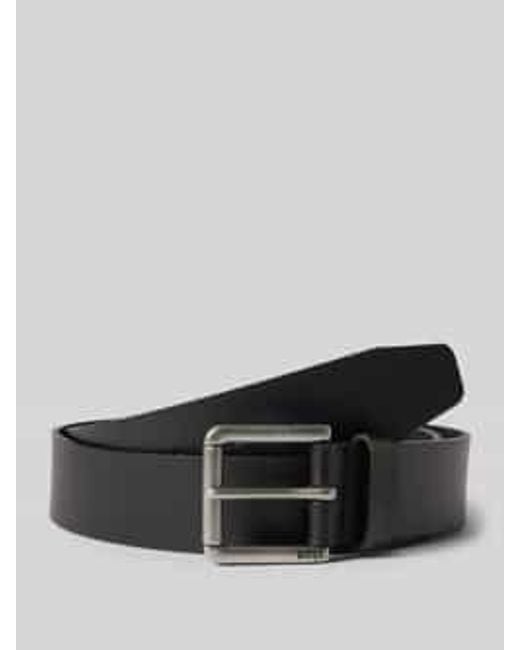 Boss Leren Riem Met Doornsluiting, Model 'Joris' in het Black voor heren
