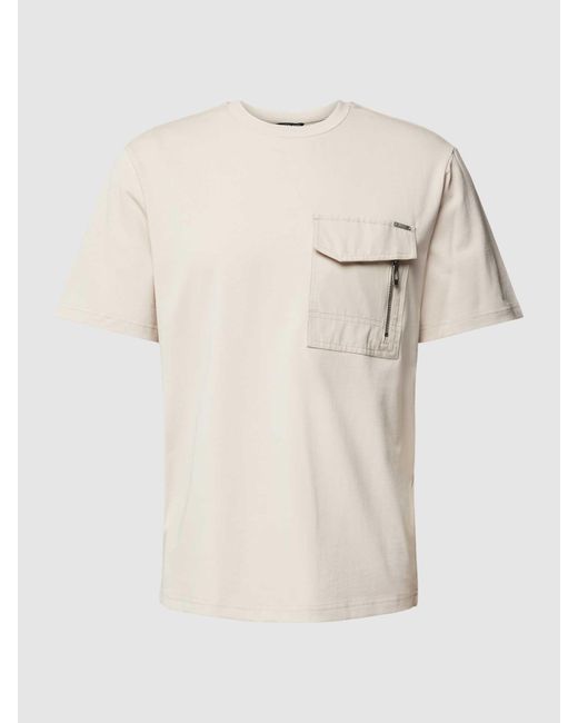Antony Morato T-shirt Met Borstzak En Labeldetail in het Natural voor heren