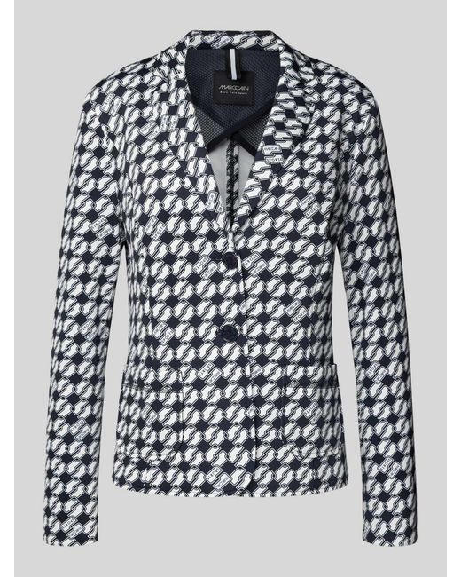 Marc Cain Slim Fit Blazer Met Reverskraag in het Blue