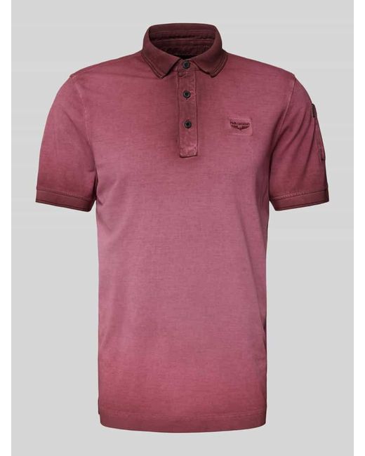 PME LEGEND Slim Fit Poloshirt mit Label-Stitching in Pink für Herren