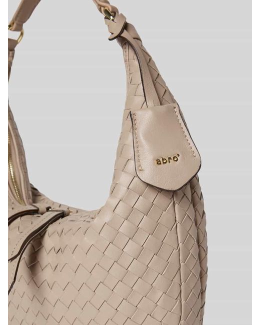 Abro⁺ Natural Shoulder Bag mit Logo-Applikation Modell 'Nana'
