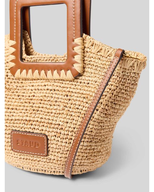 Staud Handtas Met Draagbanden, Model 'Shirley Raffia' in het Natural