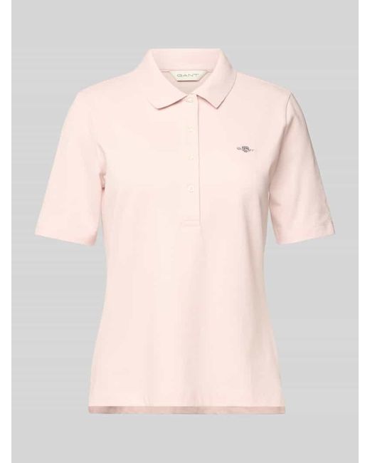 Gant Pink Poloshirt mit Label-Stitching