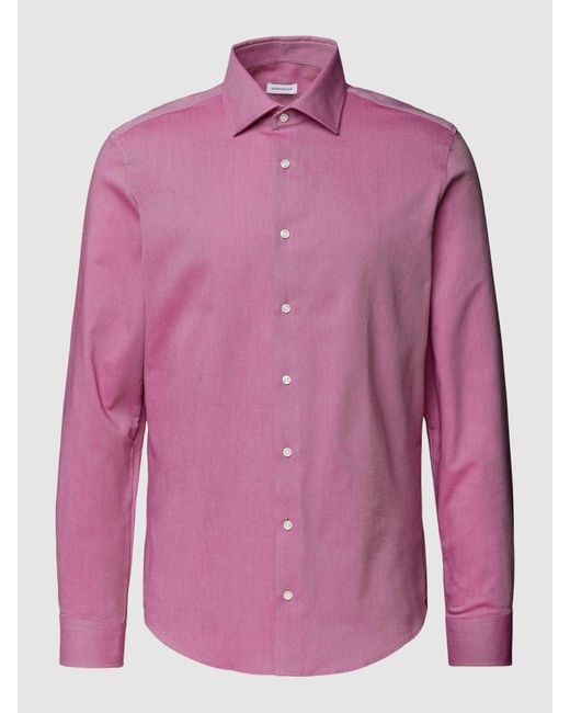 Seidensticker Slim Fit Zakelijk Overhemd Met Kentkraag in het Pink voor heren