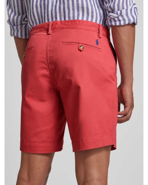 Polo Ralph Lauren Korte Broek Met 5-pocketmodel En Recht Model in het Red voor heren