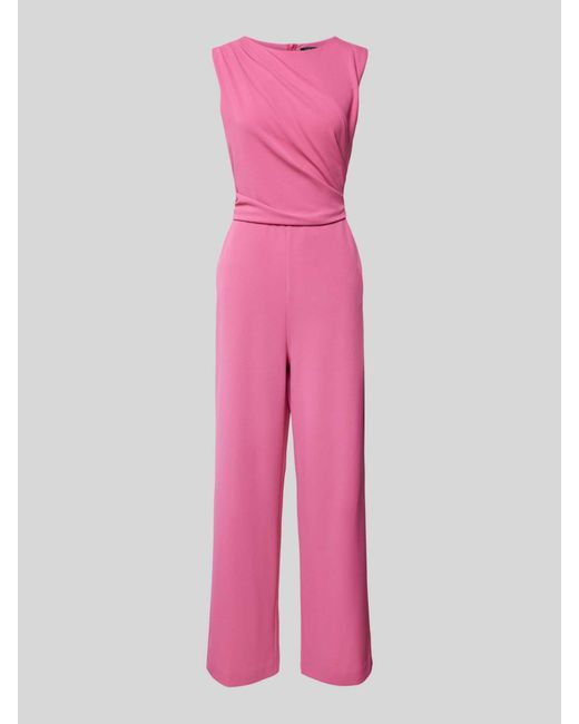 Swing Pink Jumpsuit in unifarbenem Design mit Eingrifftaschen
