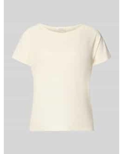 American Vintage T-Shirt Met Boothals Model 'Laloom' in het Natural