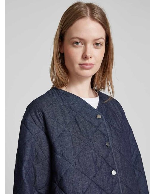 MSCH Copenhagen Blue Steppjacke Mit V-Ausschnitt Modell 'Lysandra'