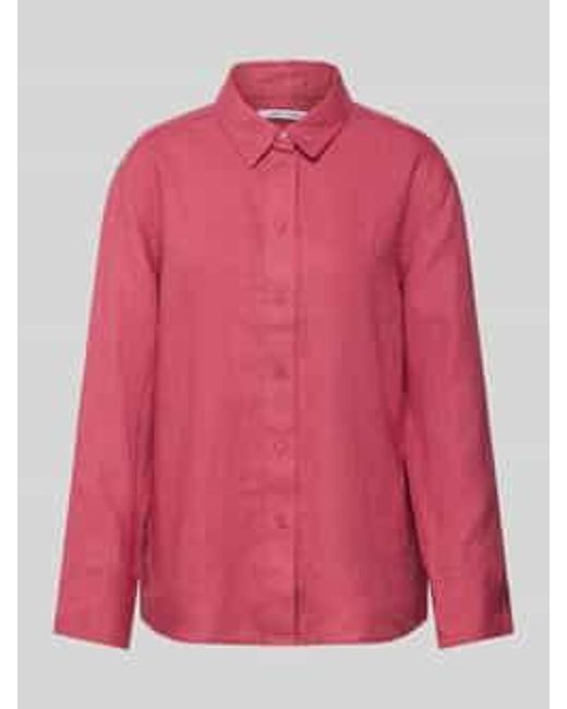 Samsøe & Samsøe Regular Fit Overhemdblouse Van Linnen Met Doorknoopsluiting in het Pink