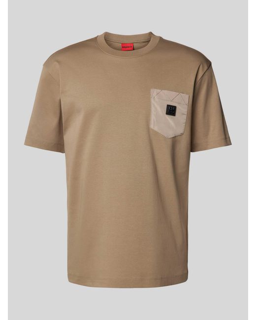 HUGO T-shirt Met Labelpatch in het Natural voor heren