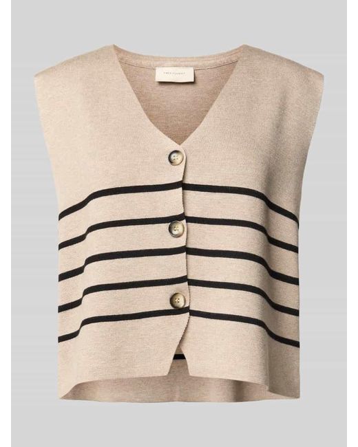 Freequent Natural Strickweste mit V-Ausschnitt Modell 'ANI'