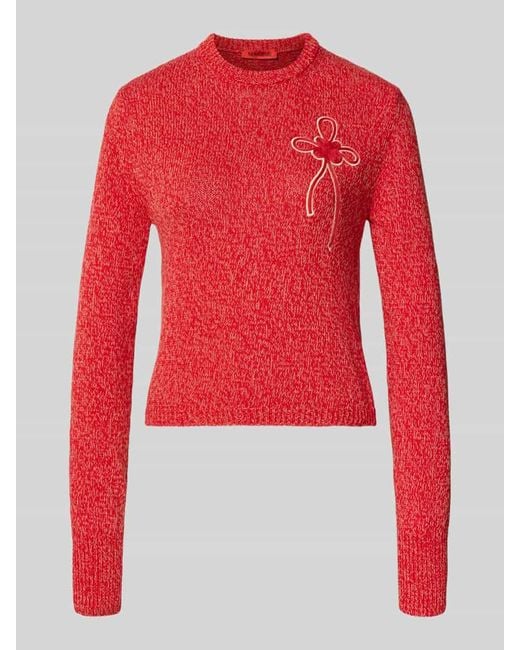 MAX&Co. Red Slim Fit Strickpullover aus reiner Baumwolle Modell 'IGELO'