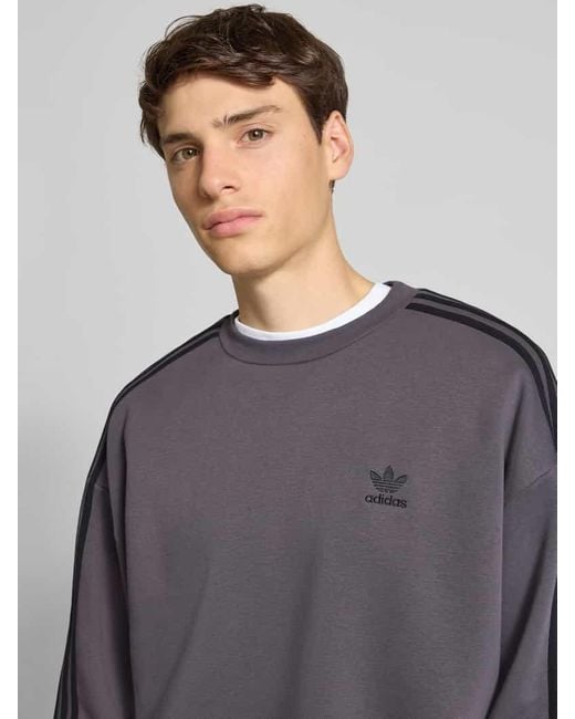 Adidas Originals Oversized Sweatshirt mit Logo-Stitching Modell 'Crew' in Gray für Herren