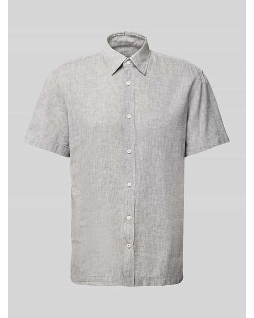 Joop! Regular Fit Freizeithemd aus Leinen-Baumwoll-Mix in White für Herren
