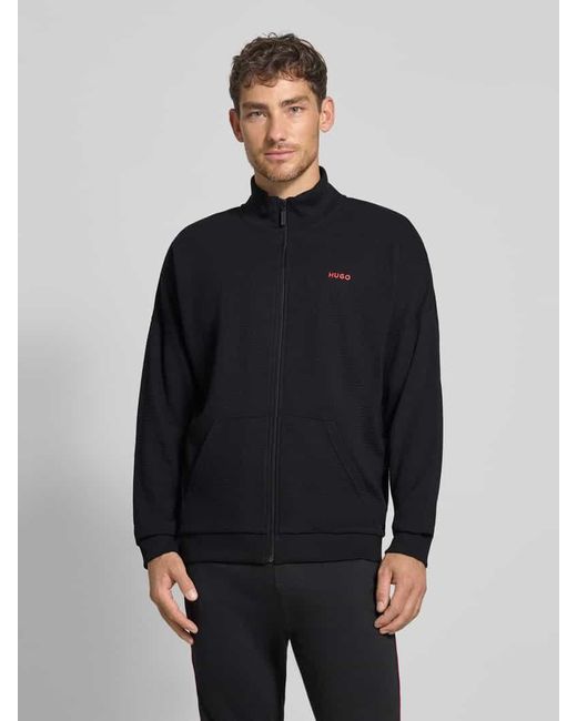 HUGO Regular Fit Sweatjacke aus Baumwoll-Mix Modell 'AUSTIN' in Blue für Herren