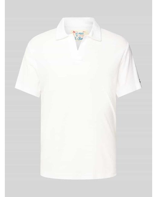 Mc2 Saint Barth Slim Fit Poloshirt mit V-Ausschnitt Modell 'JEREMY - TERRY' in White für Herren