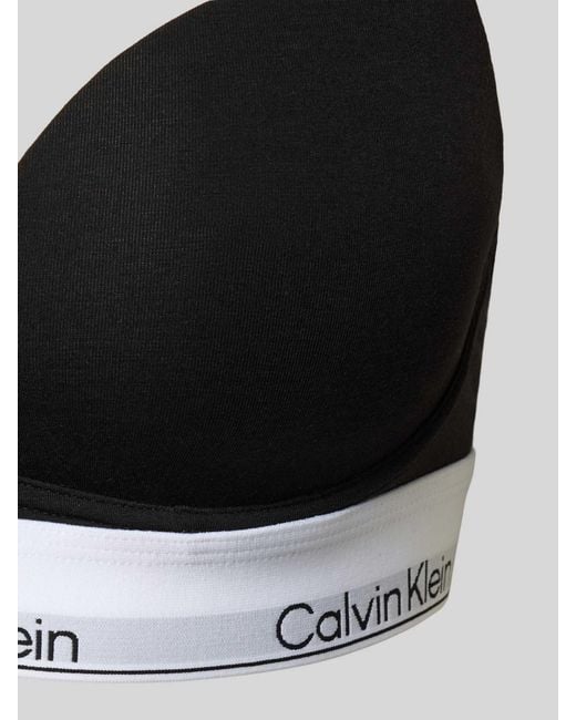 Calvin Klein Push-Up-Bh Met Label in het Black