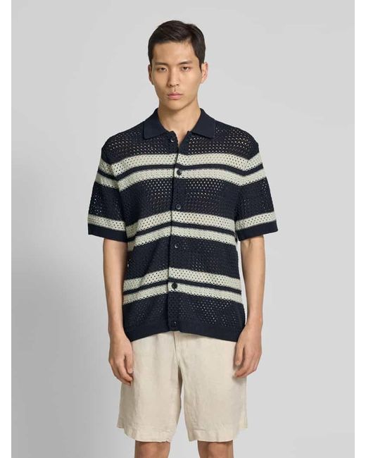 Les Deux Regular Fit Freizeithemd mit Lochmuster Modell 'Gianni' in Blue für Herren