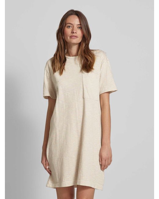 ARMEDANGELS Natural T-Shirt-Kleid mit Streifenmuster Modell 'CHAARA LOVELY STRIPES'