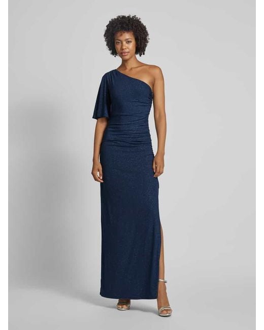 Christian Berg Cocktail Abendkleid mit seitlicher Raffung in Blau Lyst AT