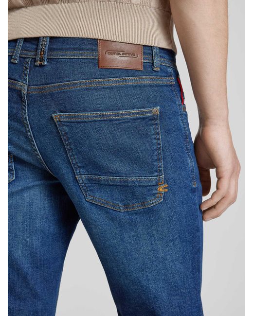 Camel Active Regular Fit Jeans im 5-Pocket-Design Modell 'HOUSTON' in Blue für Herren
