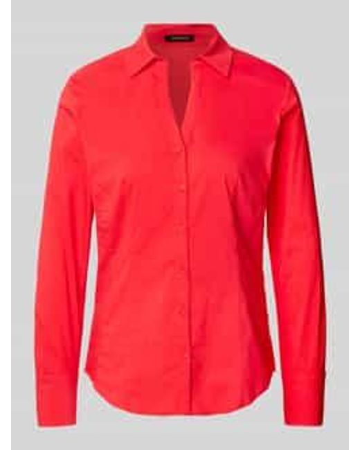 MORE&MORE Regular Fit Blouse Met V-hals in het Red