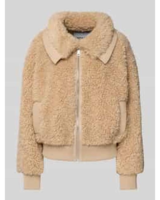 Essentiel Antwerp Loose Fit Jack Van Imitatiebont Met Platte Kraag in het Natural