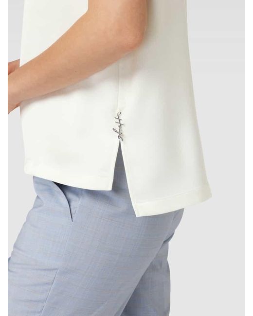 HUGO White Bluse mit Stehkragen Modell 'Caneli'